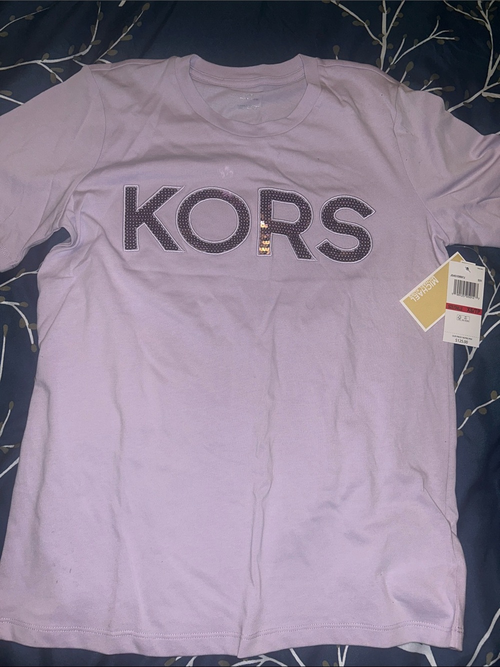 Michael Kors Lavender Short Sleeve 'KORS' Logo Tee